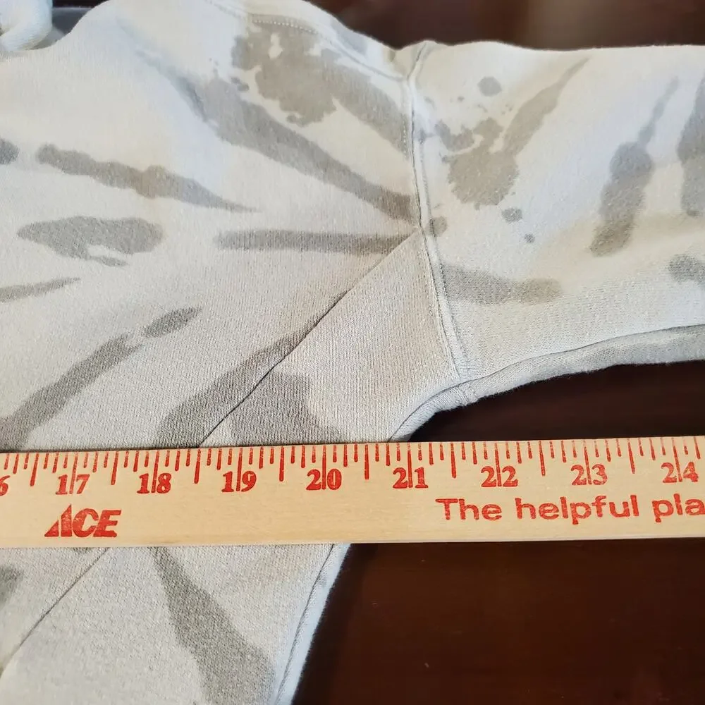 Abercrombie Kids Embroidered Hoodie Sweatshirt Size 13/14 Gray Tie Dye Print